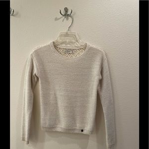 Abercrombie Kids crew neck sweater - cream with lace back size medium